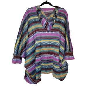 Jasmine & Ginger Rainbow Hooded Poncho XL/L
